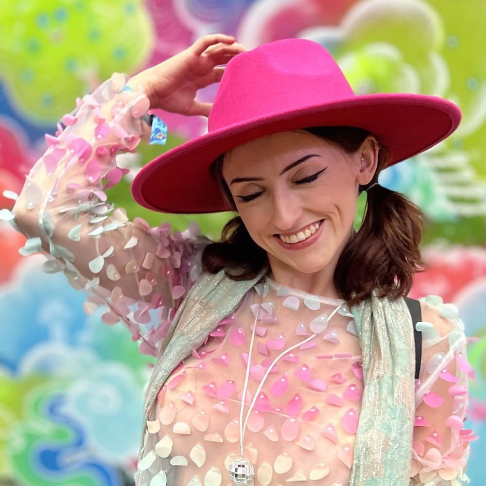 Elegant Felt Wide Brim Fedora Hat Fuchsia Hot Pink w/Red Bottom